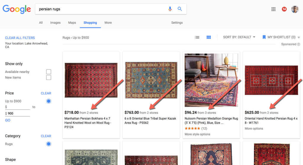 Persian Rugs on Google Shopping